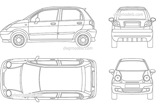 Daewoo Matiz - DWG, CAD Block, drawing