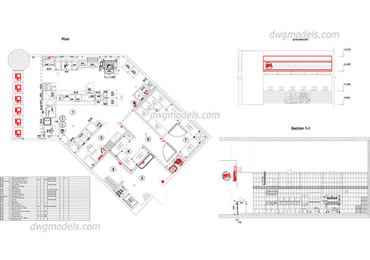 Kitchen of fast food - DWG, CAD Block, drawing