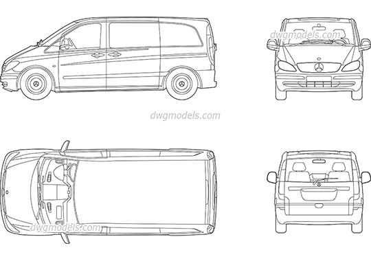 Mercedes Vito - DWG, CAD Block, drawing