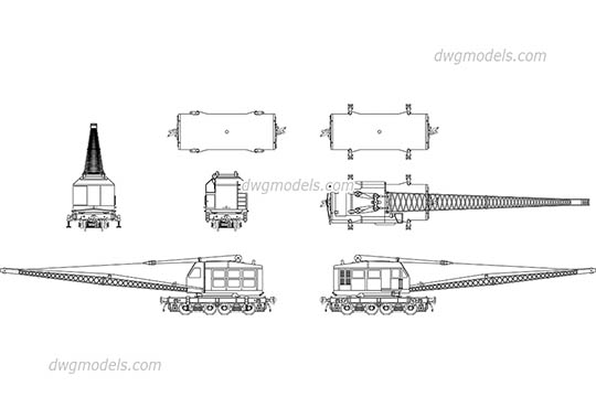 Railroad crane - DWG, CAD Block, drawing