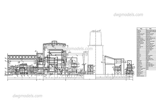 Thermal power station of 1000MW - DWG, CAD Block, drawing