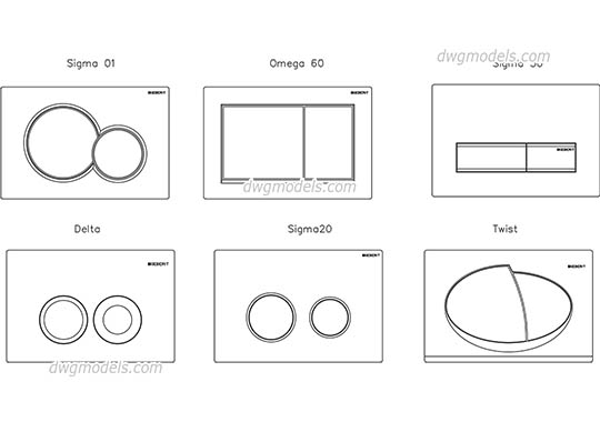 Geberit FLUSH PLATE - DWG, CAD Block, drawing