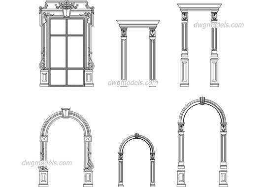 Decorative frames - DWG, CAD Block, drawing