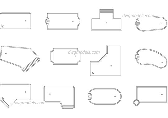Small Pools - DWG, CAD Block, drawing