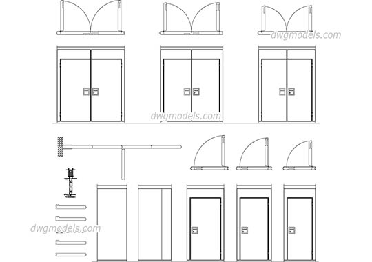 Movable partitions - DWG, CAD Block, drawing
