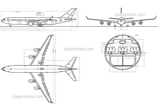 Airliner IL - 86 - DWG, CAD Block, drawing