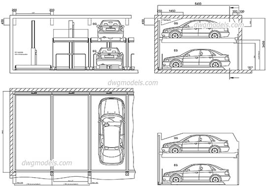 Parking 4 - DWG, CAD Block, drawing