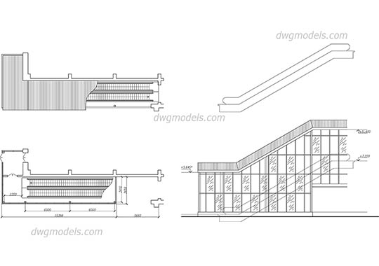 Escalator 1 - DWG, CAD Block, drawing