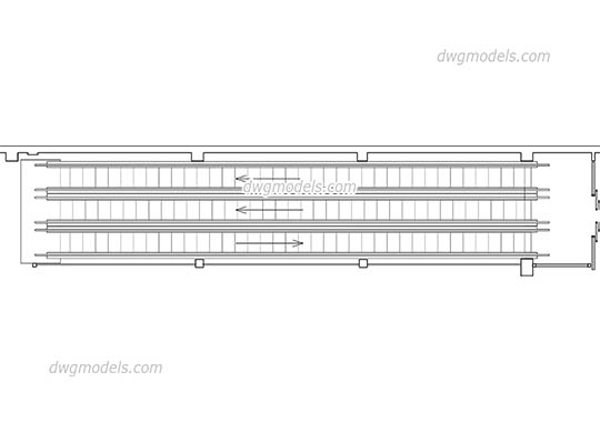 Travelator - DWG, CAD Block, drawing