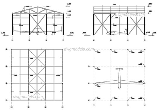 Hangar 1 - DWG, CAD Block, drawing