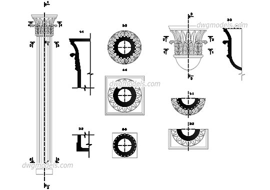 Column Composite - DWG, CAD Block, drawing