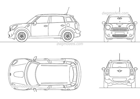 Mini Cooper Countryman - DWG, CAD Block, drawing