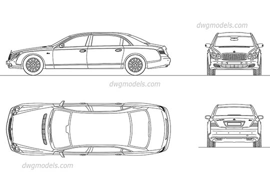 Maybach 62S - DWG, CAD Block, drawing
