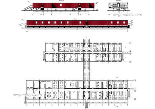 Modular housing - DWG, CAD Block, drawing