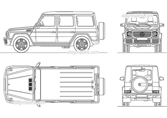 Mercedes-Benz G-Class - DWG, CAD Block, drawing