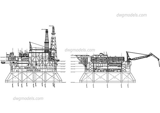 Oil Platform - DWG, CAD Block, drawing