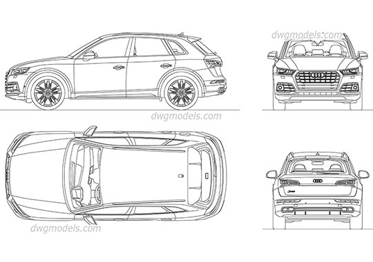 Audi SQ5 (2017) - DWG, CAD Block, drawing