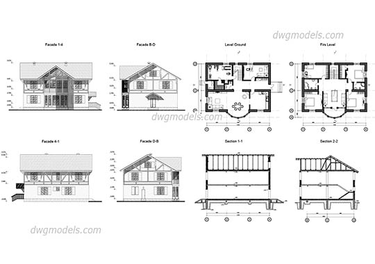 Villa 6 - DWG, CAD Block, drawing