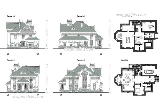 Villa 7 - DWG, CAD Block, drawing