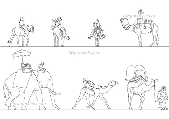 People Riders - DWG, CAD Block, drawing