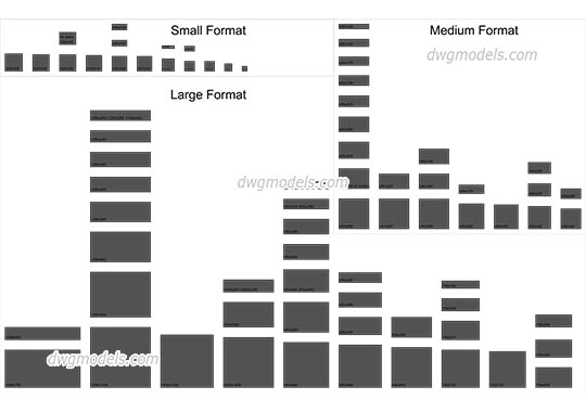 Floor Tile Sizes - DWG, CAD Block, drawing