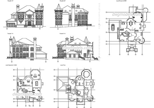 Castle - DWG, CAD Block, drawing