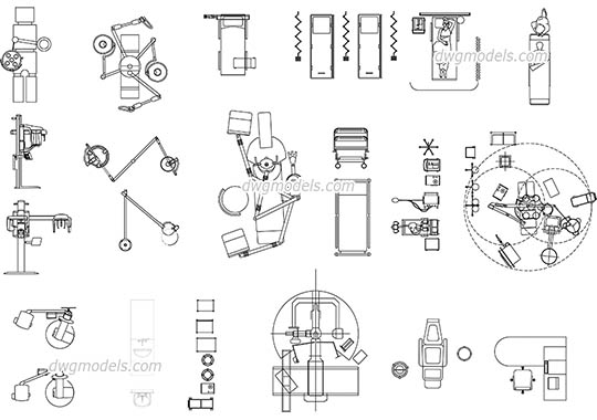 Medical Equipment View Top - DWG, CAD Block, drawing