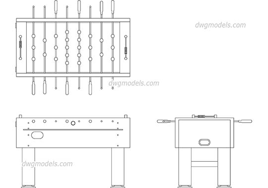 Table Soccer - DWG, CAD Block, drawing