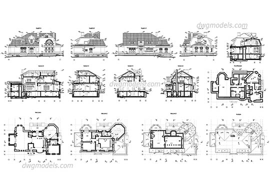 Historic Villa - DWG, CAD Block, drawing