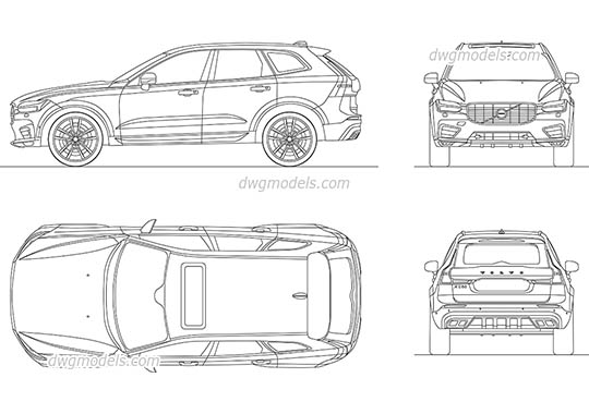 Volvo XC60 (2017) - DWG, CAD Block, drawing