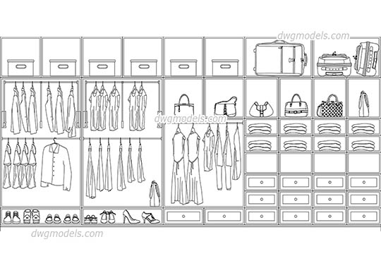 Walk In Closet - DWG, CAD Block, drawing