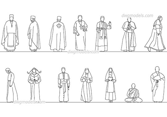 Religious Figure - DWG, CAD Block, drawing