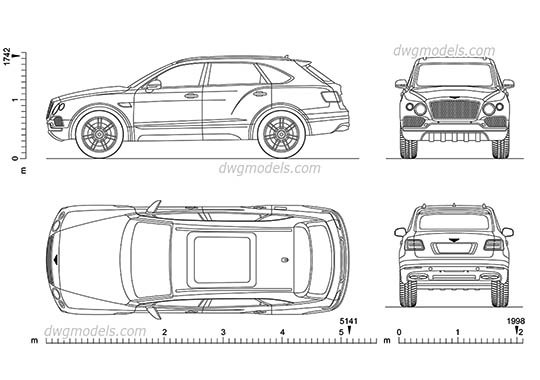 Bentley Bentayga - DWG, CAD Block, drawing