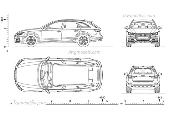Audi A4 Allroad - DWG, CAD Block, drawing