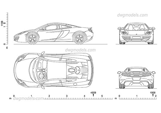 McLaren MP4 - DWG, CAD Block, drawing