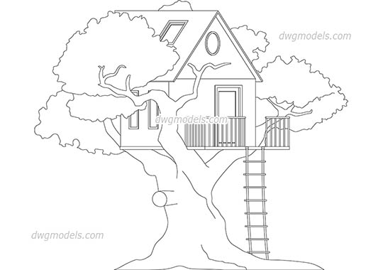 Treehouse - DWG, CAD Block, drawing