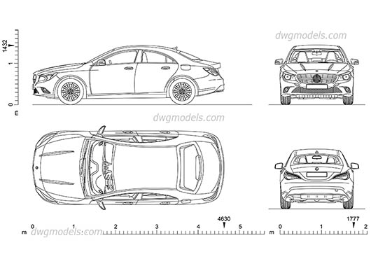 Mercedes-Benz CLA (2013) - DWG, CAD Block, drawing