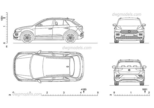 Volkswagen T-Roc - DWG, CAD Block, drawing