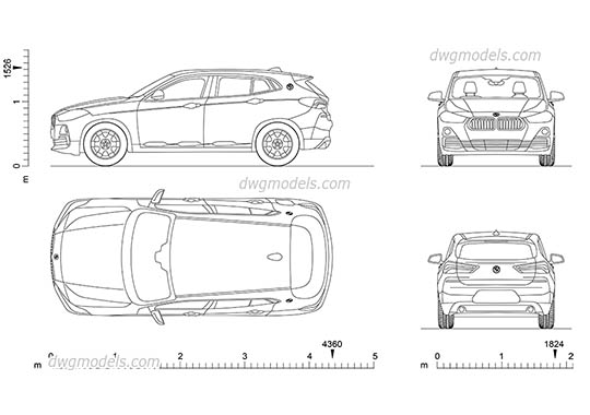 BMW X2 (2017) - DWG, CAD Block, drawing