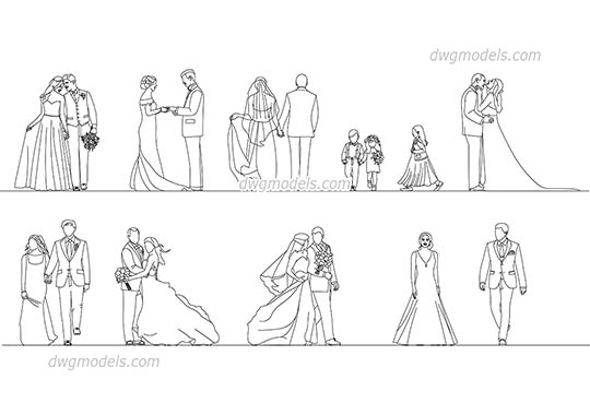 People Wedding - DWG, CAD Block, drawing