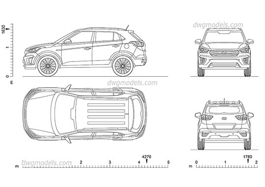 Hyundai Creta (2016) - DWG, CAD Block, drawing