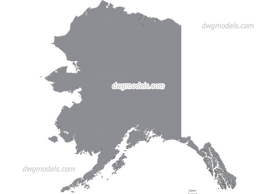 Map of Alaska - DWG, CAD Block, drawing
