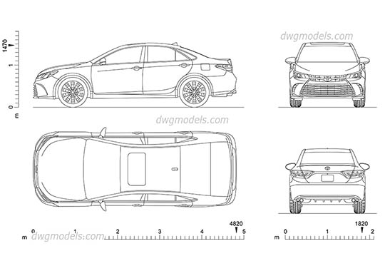 Toyota Camry (2014) - DWG, CAD Block, drawing