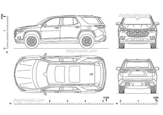 Chevrolet Traverse - DWG, CAD Block, drawing