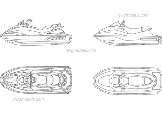 Water Scooter - DWG, CAD Block, drawing