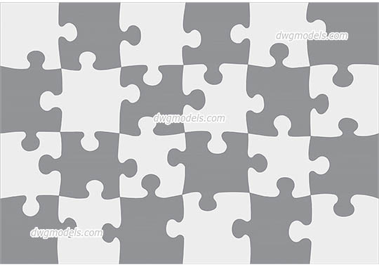 Puzzle - DWG, CAD Block, drawing