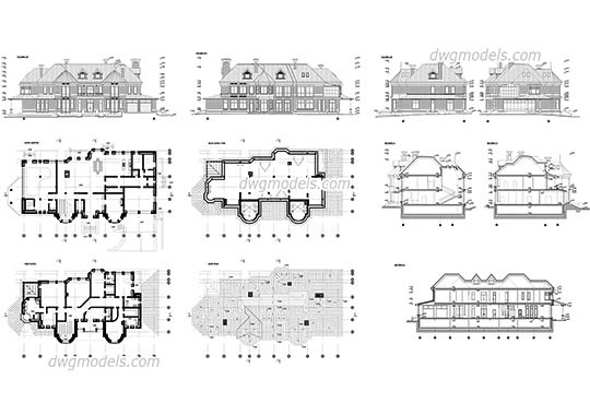 Project of The Villa dwg, cad file download free