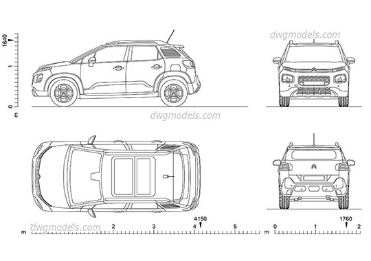 Citroen C3 - DWG, CAD Block, drawing