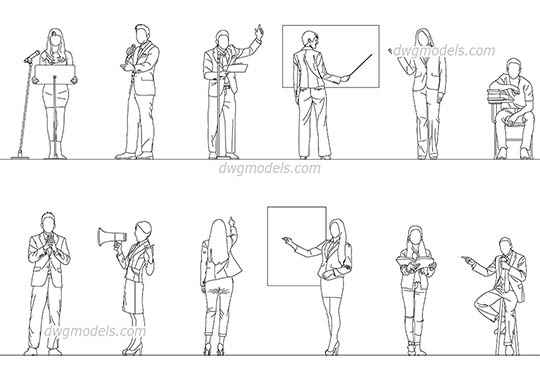 Speakers and Lectors - DWG, CAD Block, drawing