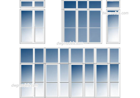 Glass Facade Elevation - DWG, CAD Block, drawing